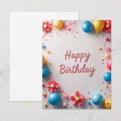 Carte d'anniversaire (Devant / Derrière)