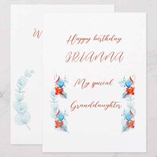 Carte d'anniversaire (Devant / Derrière)