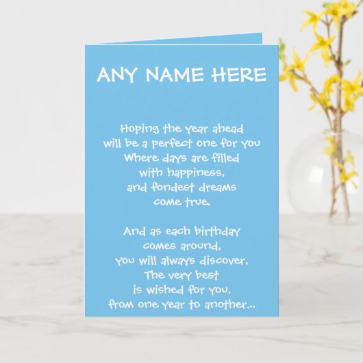 CARTE D'ANNIVERSAIRE (Fleur jaune)