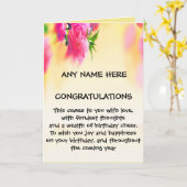 CARTE D'ANNIVERSAIRE (Fleur jaune)