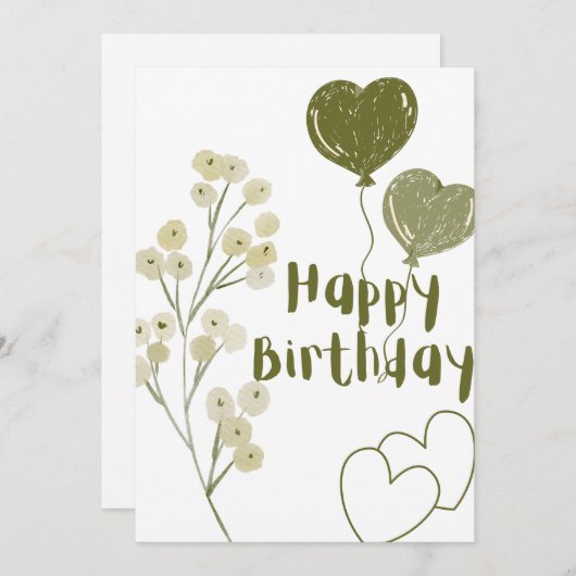 Carte d'anniversaire (Devant / Derrière)