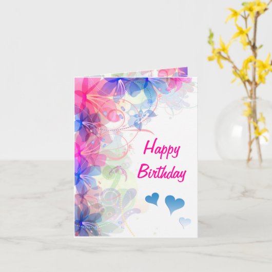 Carte d'anniversaire (Fleur jaune)