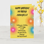 CARTE D'ANNIVERSAIRE (Fleur jaune)