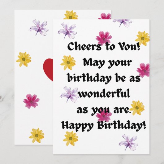 Carte d'anniversaire (Devant / Derrière)