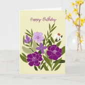 Carte d'anniversaire (Fleur jaune)