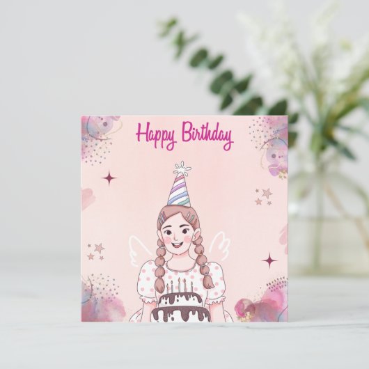 Carte d'anniversaire (Debout devant)