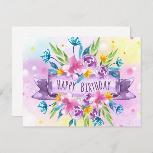 Carte d'anniversaire (Devant / Derrière)