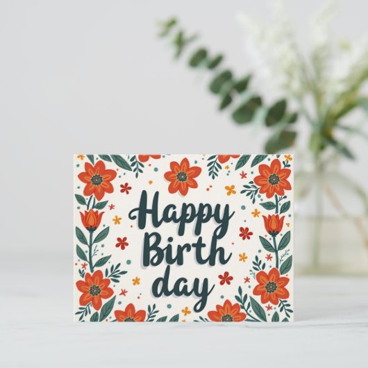 Carte d'anniversaire. (Debout devant)