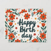 Carte d'anniversaire. (Devant / Derrière)