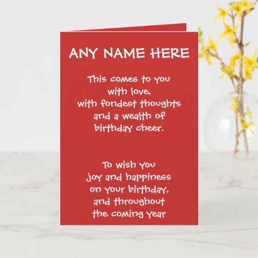 CARTE D'ANNIVERSAIRE (Fleur jaune)
