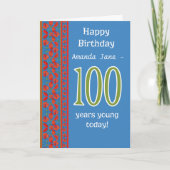 Carte d'anniversaire 100th Front Red Field (Devant)