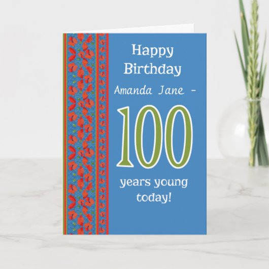 Carte d'anniversaire 100th Front Red Field (Devant)