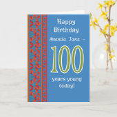 Carte d'anniversaire 100th Front Red Field (Fleur jaune)