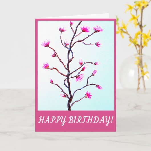 Carte d'anniversaire 103 (Fleur jaune)