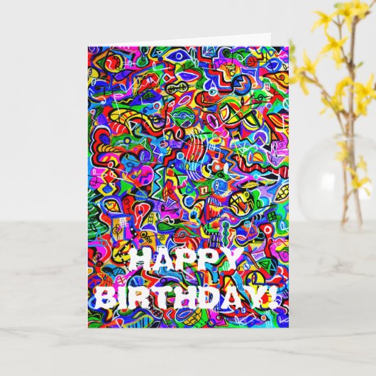 Carte d'anniversaire 104 (Fleur jaune)