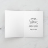 Carte d'anniversaire 10e Mariage des fleurs d'aqua (Intérieur)