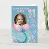 Carte d'anniversaire 11 ans queue de sirène une ph (Devant)