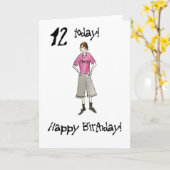 Carte d'anniversaire 12e pour un garçon (Fleur jaune)