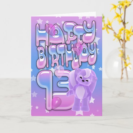 Carte d'anniversaire 13e, Joyeux anniversaire (Fleur jaune)