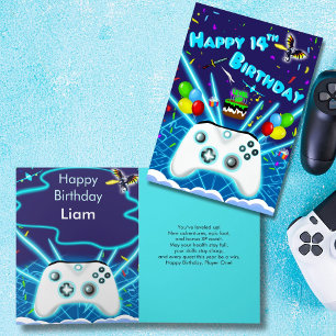 Carte d'anniversaire 14 ans Epic Gamer Happy : Cou
