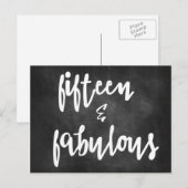 Carte d'anniversaire 15 ans Quinceanera Fabuluse & (Devant / Derrière)