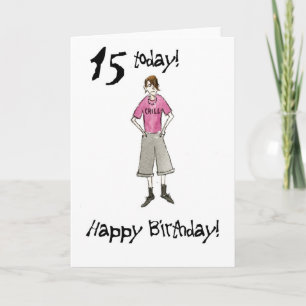 Carte d'anniversaire 15e pour un garçon