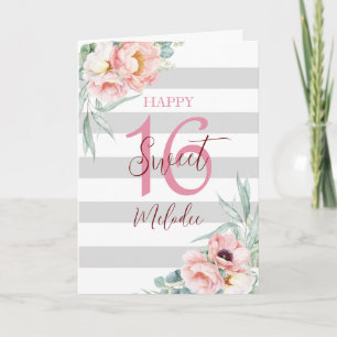 Carte d'anniversaire 16 ans Sweet 16 Eucalyptus Pe