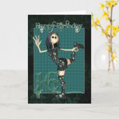 Carte d'anniversaire 16e avec Moonies H.I.P Rag Do (Fleur jaune)