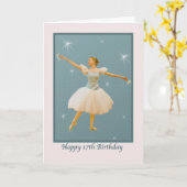 Carte d'anniversaire 17e avec danseuse de ballet (Fleur jaune)