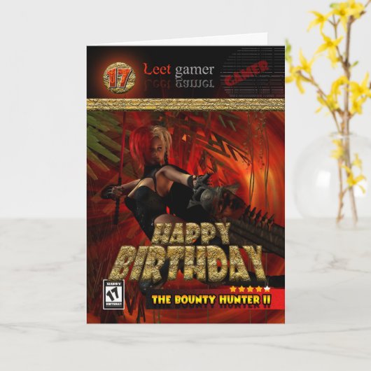 Carte d'anniversaire 17th pour les joueurs Le chas (Fleur jaune)