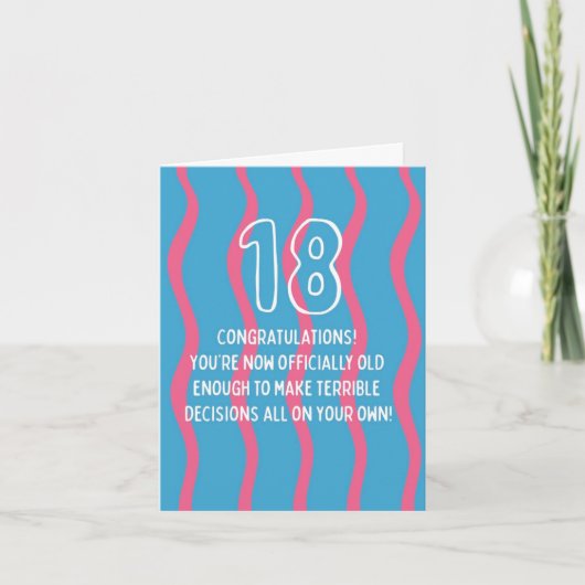 Carte d'anniversaire 18 ans  (Devant)