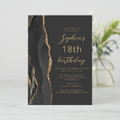 Carte d'anniversaire 18 ans à code QR foncé avec é (Debout devant)