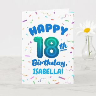 Carte d'anniversaire 18 ans avec nom personnalisé