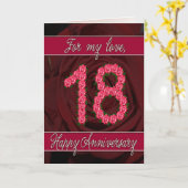 carte d'anniversaire 18 ans avec roses et feuilles (Fleur jaune)