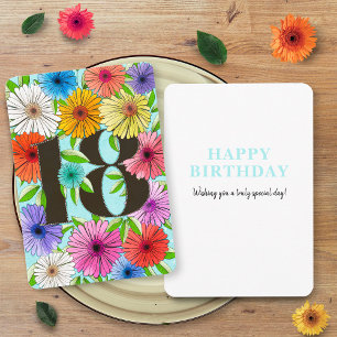 Carte d'anniversaire 18 ans personnalisée Floral B
