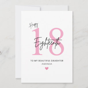 Carte d'anniversaire 18 ans personnalisée simple p