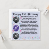 Carte d'anniversaire 18e - Frère (Devant/Arrière en situation)