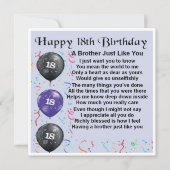 Carte d'anniversaire 18e - Frère (Devant)