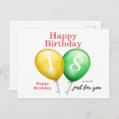 Carte d'anniversaire 18e pour elle (Devant / Derrière)