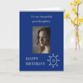 Carte d'anniversaire 18th Grandaughter Blue | Âge (Fleur jaune)