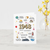 Carte d'anniversaire 1948 pour papa ou maman (Fleur jaune)