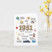 Carte d'anniversaire 1951 pour papa ou maman (Fleur jaune)