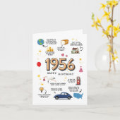 Carte d'anniversaire 1956 pour papa ou maman (Fleur jaune)
