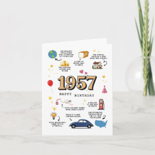Carte d'anniversaire 1957 pour papa ou maman