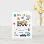 Carte d'anniversaire 1968 pour papa ou maman (Fleur jaune)