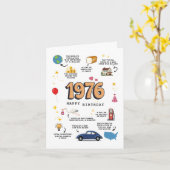 Carte d'anniversaire 1976 pour mari et femme (Fleur jaune)