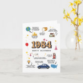 Carte d'anniversaire 1984 pour mari et femme (Fleur jaune)