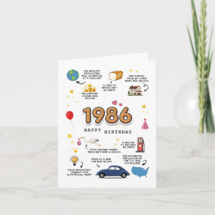 Carte d'anniversaire 1986 pour mari et femme
