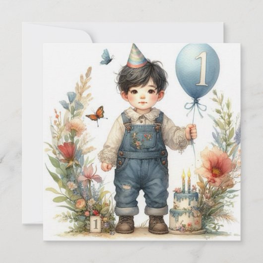CARTE D'ANNIVERSAIRE ~ 1 An Boy ~ (Devant)
