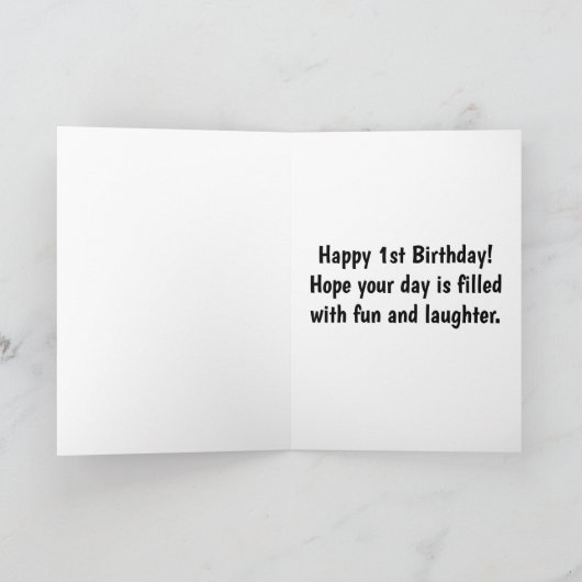 Carte d'anniversaire 1 mignonne (Intérieur)